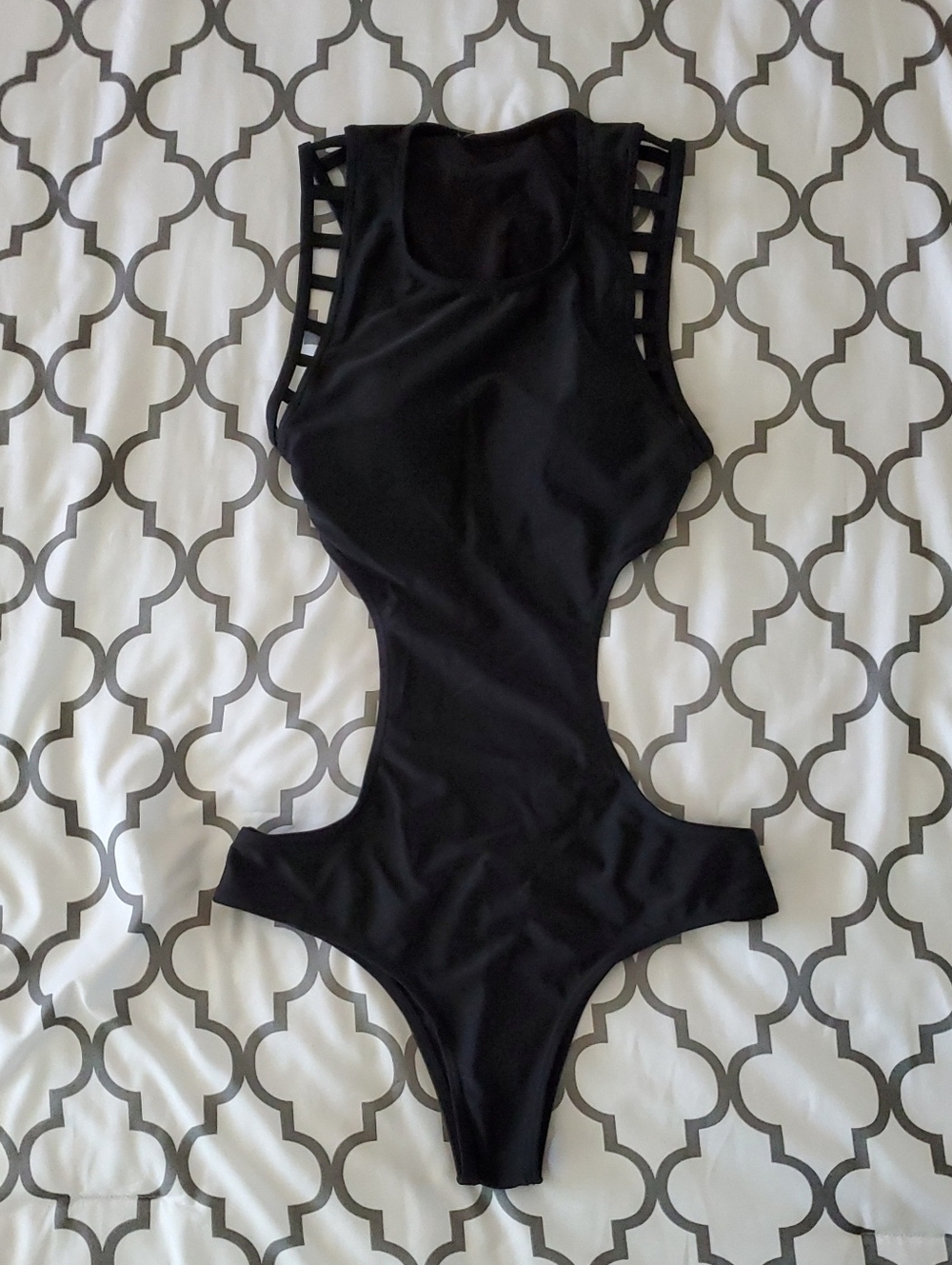 RVCA Women's Black Cutout One-Piece Swimsuit